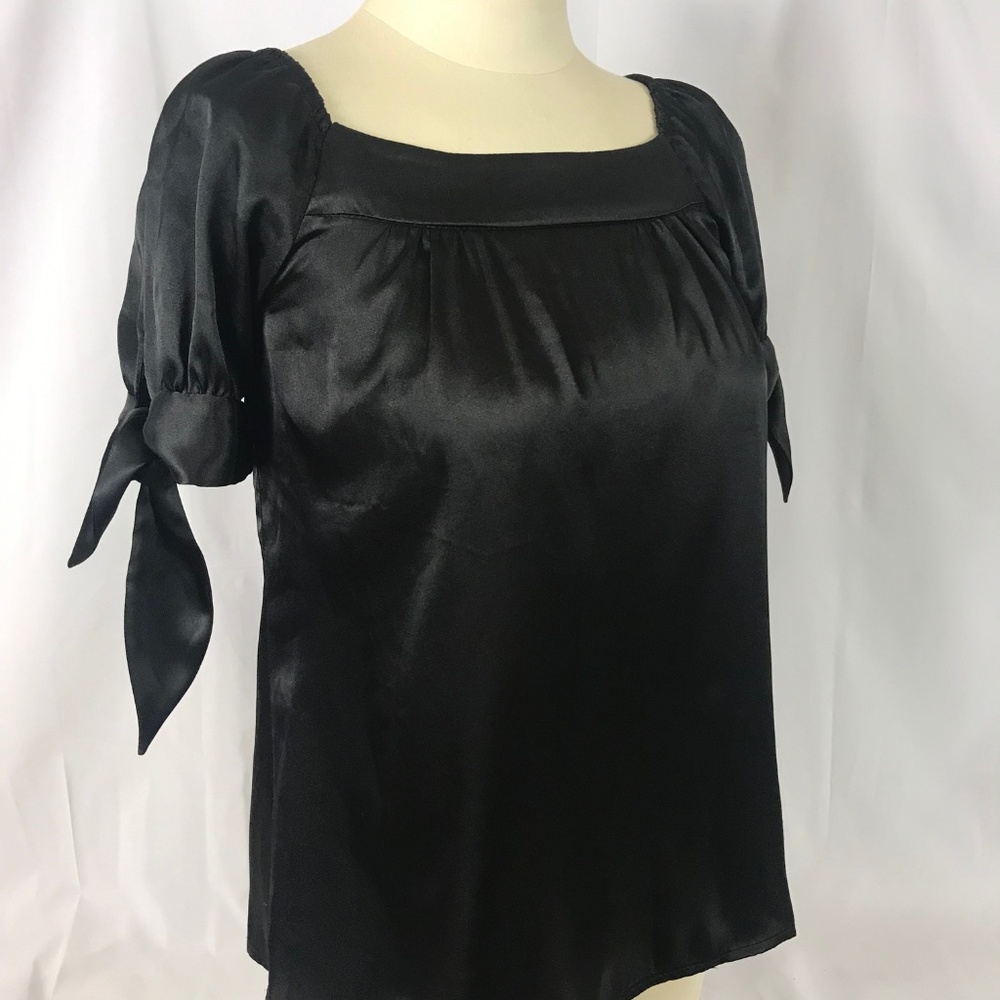 Kenneth Cole Reaction black blouse size xs Corporate Goth Glam